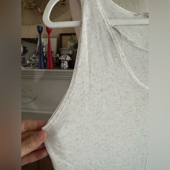 Batik linen flax blend top in Ecru size L - Picture 3 of 12